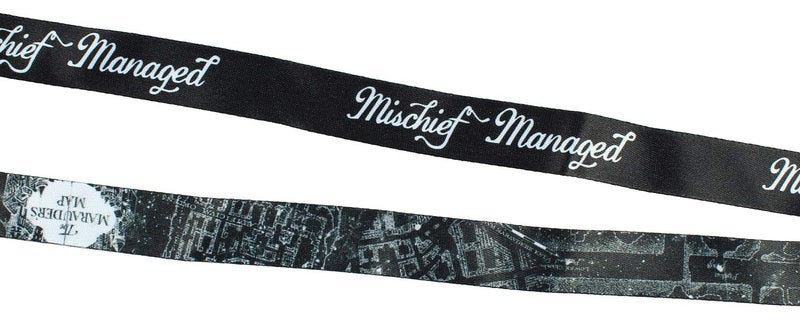Bioworld Harry Potter Mischief Managed Marauders Map ID Lanyard Badge Holder with 2"" Rubber Charm Pendant and Collectible Sticker - Image 3